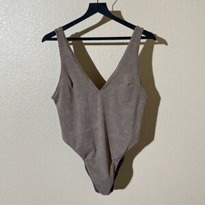 Good American Taupe One-Piece Swimsuit